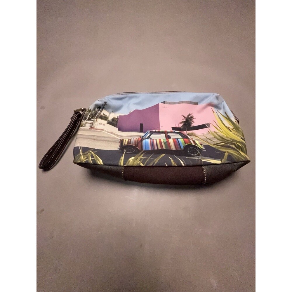 Paul Smith mini cooper collaboration Clutch Canvas Bag W/ Leather Strap